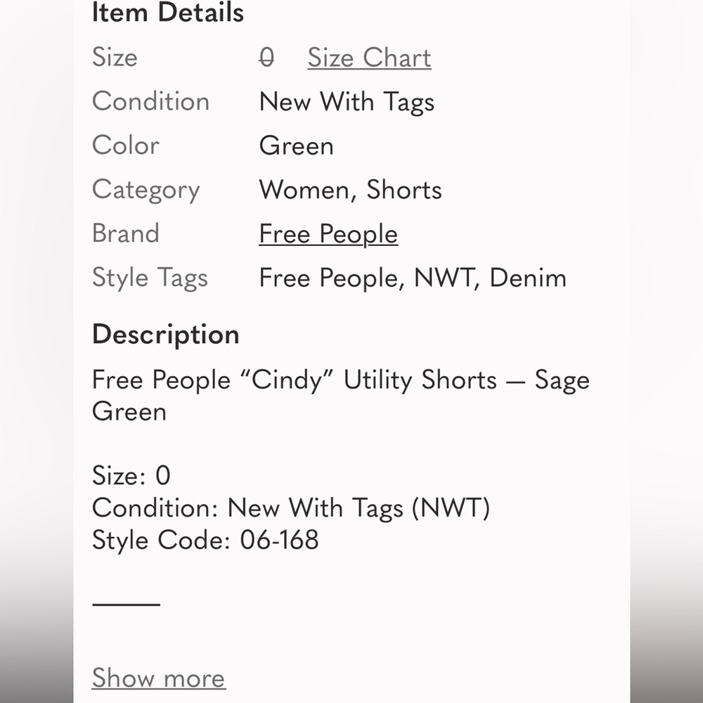 Free people 🌹🌹Olive Green Belted Women's Shorts - Picture 12 of 17